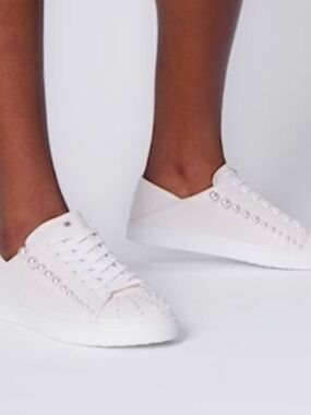 STUART WEITZMAN | Goldie convertible leather sneakers pearl Cream Sz 10.5